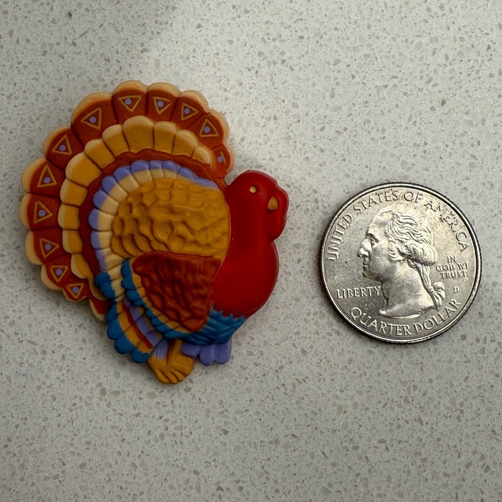 Vintage Hallmark Turkey Brooch Pin Thanksgiving 1980s - Picture 6 of 6